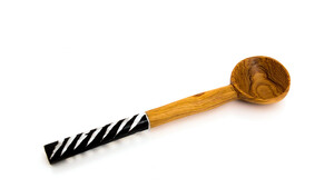 Olive Wood Tea/coffee Spoons With Bone Inlay