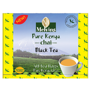Melvins Pure Kenya Black Tea 50 Teabags Tag Less